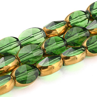 Electroplate Transparent Glass Beads Strands EGLA-G037-03A-HP09-1