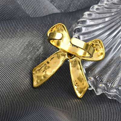 304 Stainless Steel Open Cuff Finger Rings for Women STAS-Z111-06G-1
