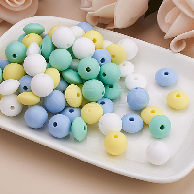 80Pcs 8 Style Food Grade Eco-Friendly Silicone Beads SIL-TA0001-03-1