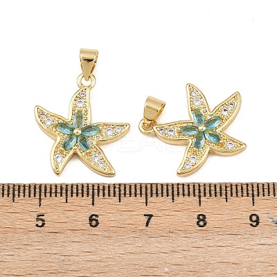Brass Cubic Zirconia Pendants KK-L251-50G-1