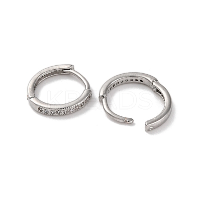 Ion Plating(IP) Brass Micro Pave Clear Cubic Zirconia Hoop Earrings for Women EJEW-U031-02P-1