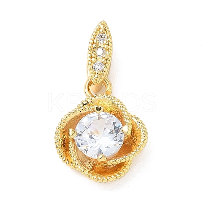 Brass Micro Pave Cubic Zirconia Pendants KK-D357-32G-1