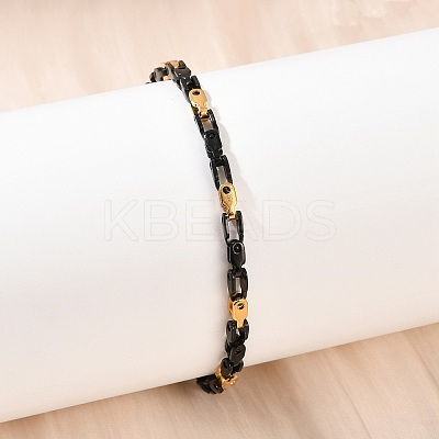 201 Stainless Steel Link Chain Bracelets for Men Women BJEW-B143-03EBG-1
