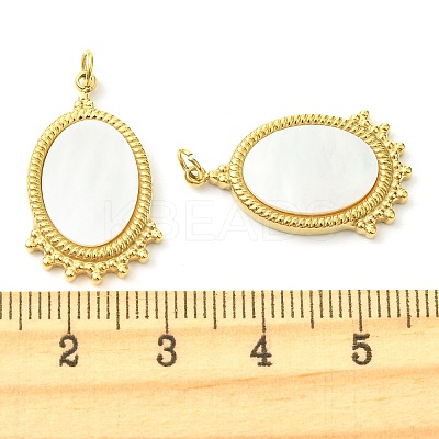 Ion Plating(IP) 304 Stainless Steel Pave Shell Pendants FIND-Z028-17G-1