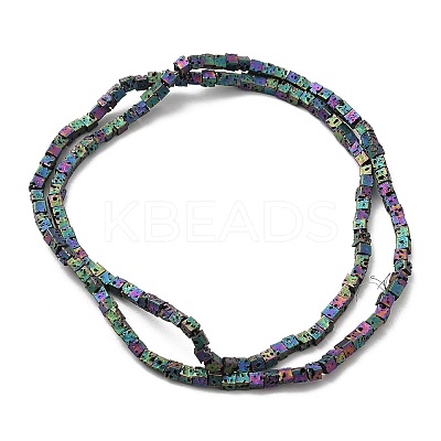 Electroplated Natural Lava Rock Beads Strands G-Q1009-B01-02H-1
