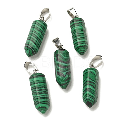 Synthetic Malachite Pendants G-Z067-07P-02-1