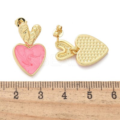 Brass Dangle Stud Earrings EJEW-F359-12G-1