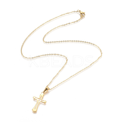 304 Stainless Steel Pendant Necklaces NJEW-F275-07G-1
