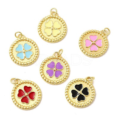 Brass Enamel Pendants KK-I378-20G-B-1