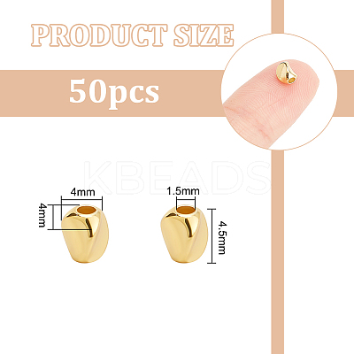 50Pcs Twist Oval Brass Beads KK-BC0012-58-1