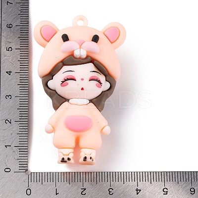 The 12 Chinese Zodiac Girl Doll PVC Plastic Pendants LS-KY-S172-16A-1