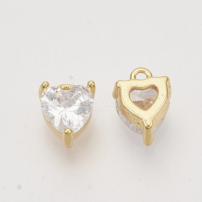 Valentine's Day Brass Charms ZIRC-Q021-020G-01-NF-1