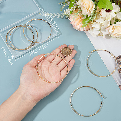 3 Pairs Brass Hoop Earrings for Women EJEW-BBC0001-66G-05-1