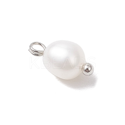 Natural Cultured Freshwater Pearl Rice Charms PALLOY-JF04187-01-1