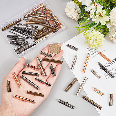 72Pcs 12 Style Iron Ribbon Ends IFIN-PH0001-87-1