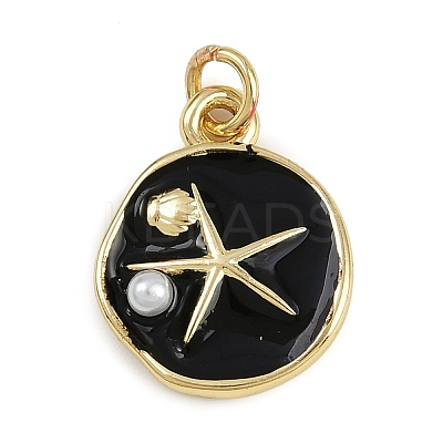 Brass Enamel Pendants KK-D409-02G-1