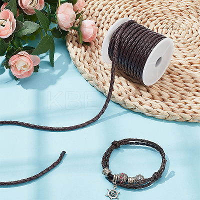 4-Ply Round Imitation Leather Braided Cord LC-WH0003-10D-1