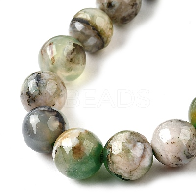 Natural Green Cherry Blossom Agate Beads Strands G-NH0061-A01-10mm-1