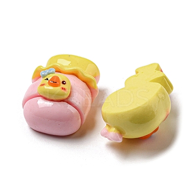 Cartoon Duck Opaque Resin Cabochons RESI-D006-02-1