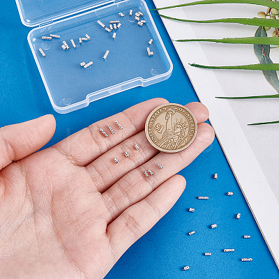 50Pcs 3 Styles 925 Sterling Silver Tube Beads STER-PH0003-48-1