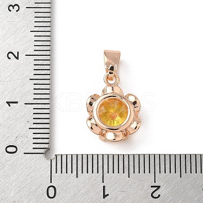 Brass Micro Pave Cubic Zirconia Pendants KK-D369-06KCG-1