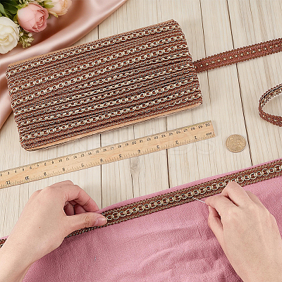 Polyester Centipede Braided Wavy Ribbon OCOR-WH0070-319B-1
