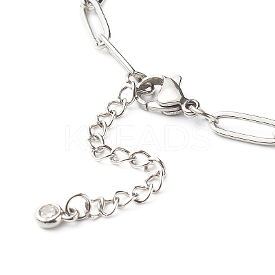 Tarnish Resistant 304 Stainless Steel Paperclip Chains Bracelet BJEW-JB06524-02-1