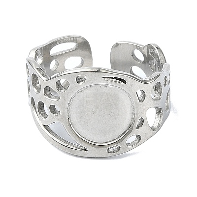 304 Stainless Steel Cuff Rings RJEW-M019-62P-1