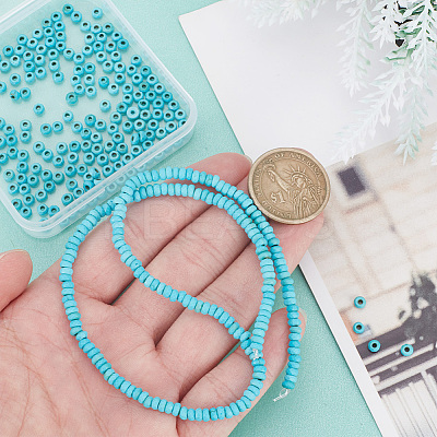 2 Strands Faceted Rondelle Synthetic Turquoise Beads Strands TURQ-AR0001-38-1