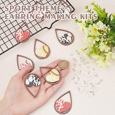 DIY Sport Ball Theme Earring Making Kit DIY-OC0011-33-1