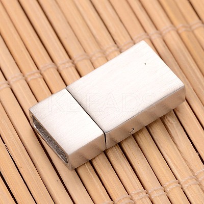 Tarnish Resistant Matte 304 Stainless Steel Rectangle Magnetic Clasps STAS-I045-04B-1