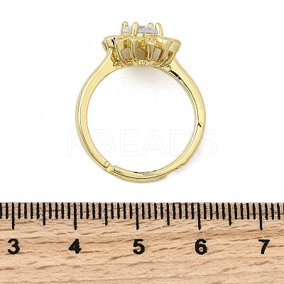 Brass Micro Pave Cubic Zirconia Finger Rings for Women RJEW-L130-005G-1