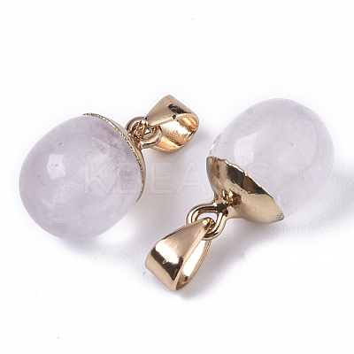 Top Golden Plated Natural Quartz Crystal Pendants G-T131-03O-1