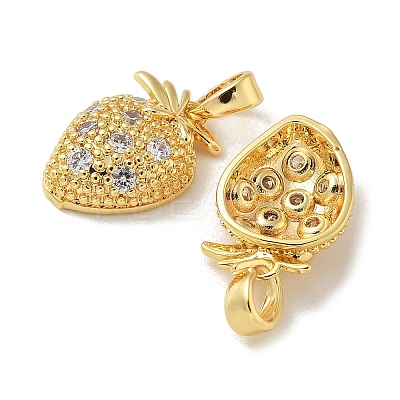 Brass Micro Pave Cubic Zirconia Pendents KK-R210-17G-1