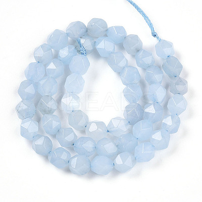 Dyed Natural White Jade Beads Strands G-T139-8mm-46H-1