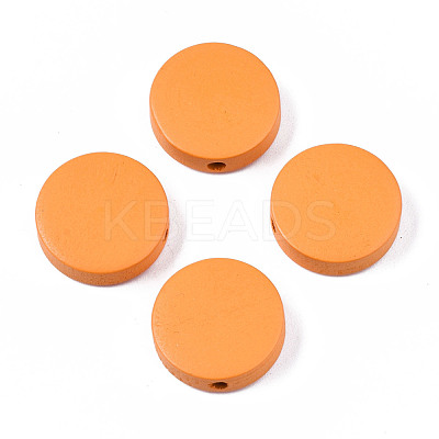 Painted Natural Poplar Wood Beads WOOD-S045-063A-03-1