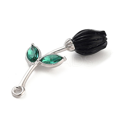 Alloy Resin Flower Pendants PALLOY-U003-06P-04-1