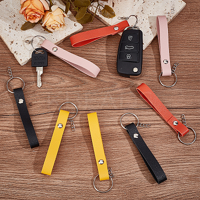 4 Colors PU Leather Keychain KEYC-SC0001-24-1