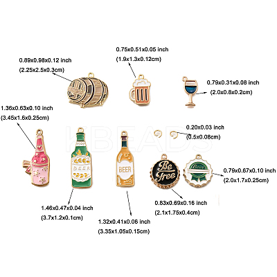 16Pcs 8 Styles Oktoberfest Alloy Enamel Pendants ENAM-FP0001-83-1