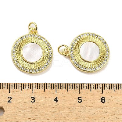 Brass Micro Pave Clear Cubic Zirconia Pendants KK-K365-02B-G-1