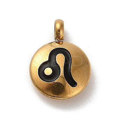 304 Stainless Steel Black Enamel Charms LS-STAS-R009-02G-07-1