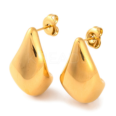 Ion Plating(IP) 304 Stainless Steel Stud Earrings EJEW-G395-22G-1
