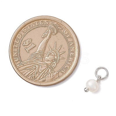 Natural Cultured Freshwater Pearl Potato Charms PALLOY-JF04505-02-1