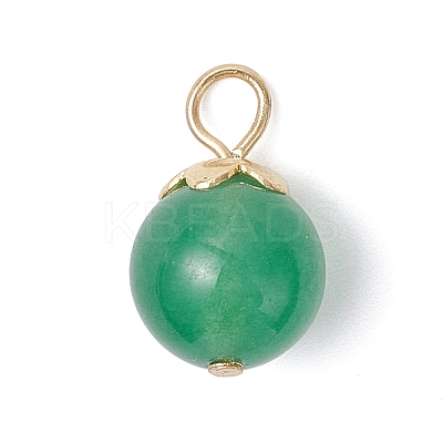 21Pcs 21 Styles Natural & Synthetic Mixed Gemstone Round Charms PALLOY-JF04619-01-1