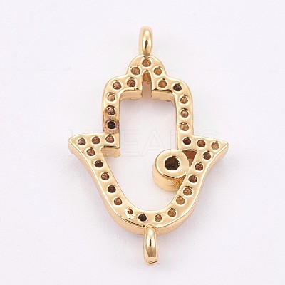 Brass Micro Pave Cubic Zirconia Links ZIRC-E149-12G-1
