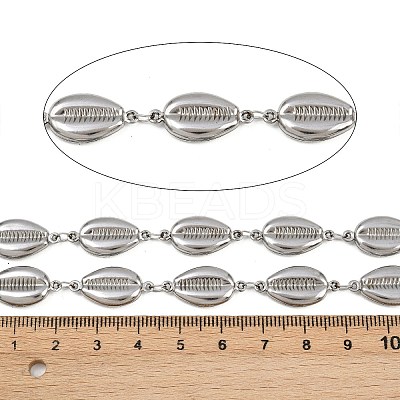 304 Stainless Steel Shell Shape Link Chains CHS-P023-04P-1