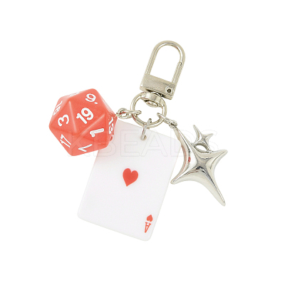 Acrylic Pendant Decorations HJEW-YW00308-03-1