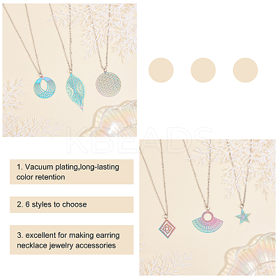 PVD Vacuum Plating 201 Stainless Steel Filigree Pendants STAS-UN0012-49-1