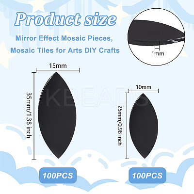 200Pcs 2 Style Glass Cabochons DIY-OC0011-92-1