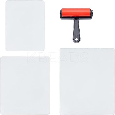4Pcs 4 style Flat Rectangle Acrylic Board DIY-FH0002-97-1